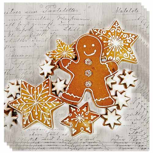Gingerbread Man Christmas Baking Premium Decoupage Luncheon Napkins 33cm 3 Ply - Pack of 20 Product Gallery Image