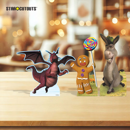 Gingy Gingerbread Man| Donkey & Dragon Shrek Table Top Cardboard Cutouts - Pack of 3 Product Gallery Image