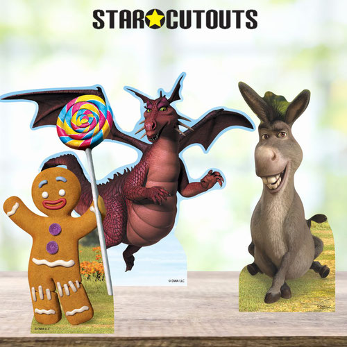 Gingy Gingerbread Man| Donkey & Dragon Shrek Table Top Cardboard Cutouts - Pack of 3 Product Gallery Image