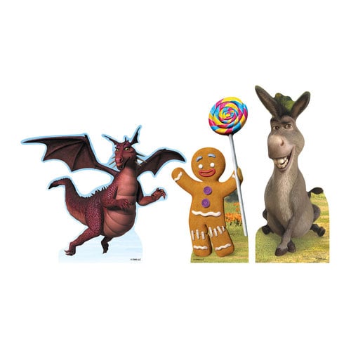 Gingy Gingerbread Man| Donkey & Dragon Shrek Table Top Cardboard Cutouts - Pack of 3