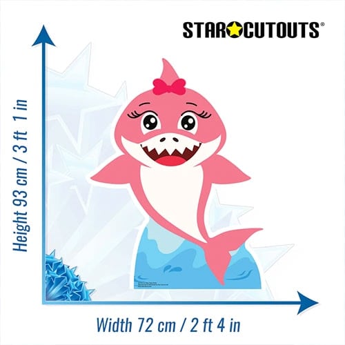 Girl Baby Shark Star Mini Cardboard Cutout 93cm Product Gallery Image