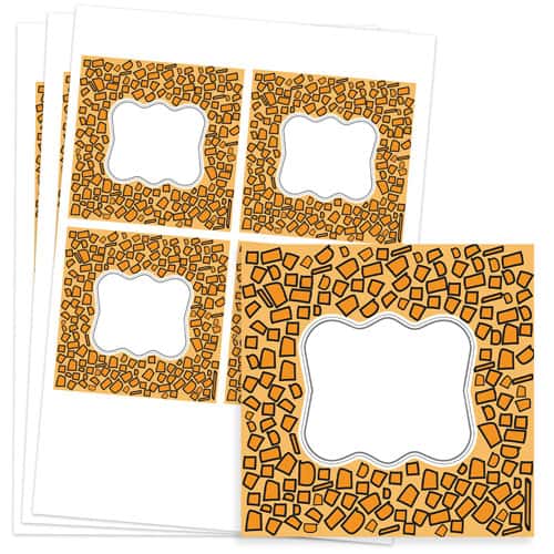 Animals Design 95mm Square Sticker sheet of 4 Product Image