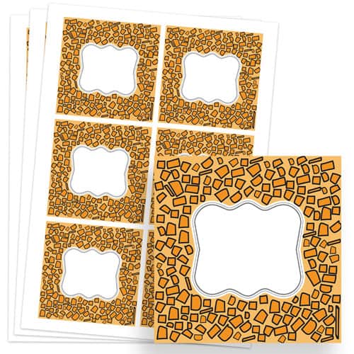 Animals Design 80mm Square Sticker sheet of 6 Product Image