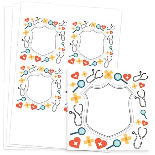 Doctors Design 95mm Square Sticker sheet of 4