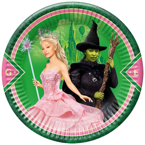 Glinda & Elphaba Wicked Round Paper Plates 23cm - Pack of 8