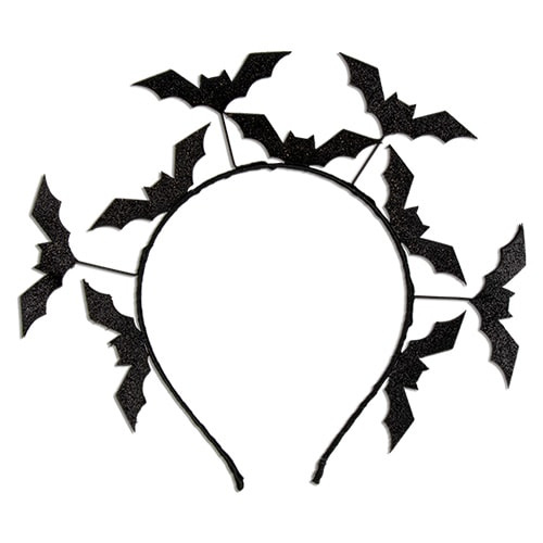 Black Glitter Bat Halloween Headband Fancy Dress Accessory View 2