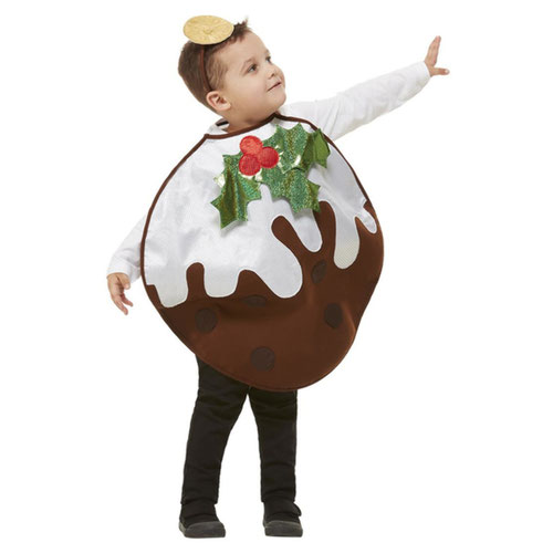 Glitter Christmas Pudding Tabard Fancy Dress Costume Unisex Toddler One Size Product Gallery Image
