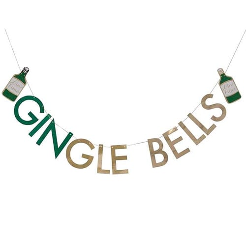 Glitter Foil Gingle Bells Christmas Gin Cardboard Letter Banner 2m Product Gallery Image