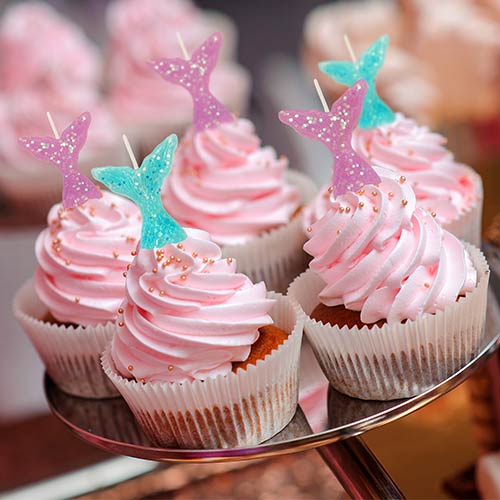 Glitter Mermaid Tail Birthday Pick Candles - Pack of 5 Product Gallery Image