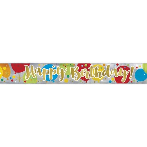 Glitzy Gold Birthday Foil Banner 365cm Product Image