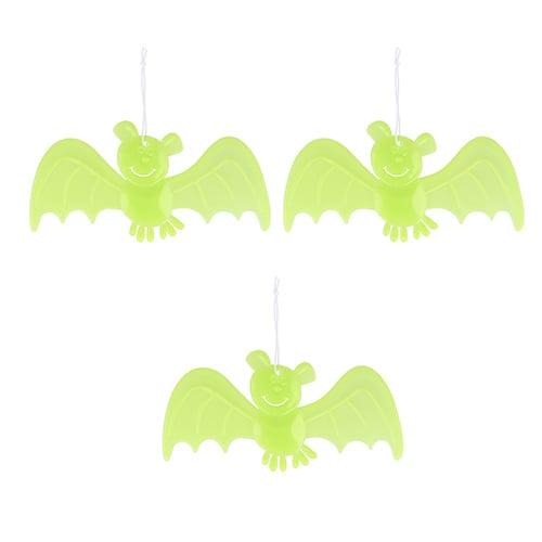 Glow in the Dark Bat Halloween Hanging Decorations 20cm - Pack of 3 Product Image
