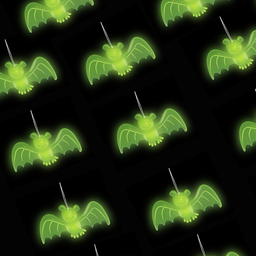 Glow in the Dark Bats Halloween Hanging Decorations 20cm - Pack of 3 View 4
