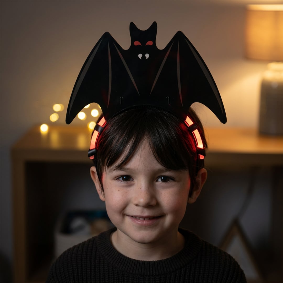 Glow in the Dark Bat Halloween Headband Fancy Dress Accessory