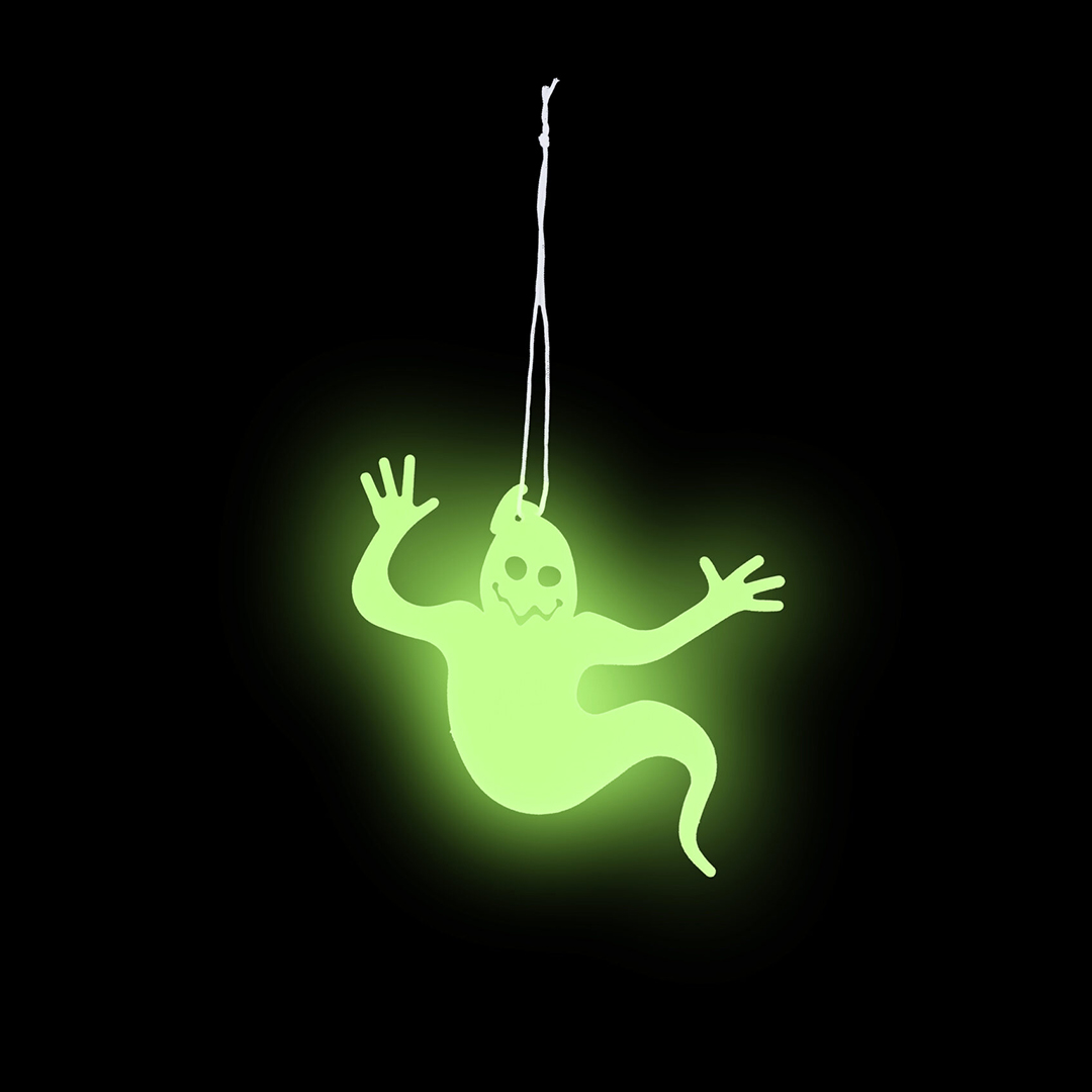 Glow in the Dark Ghosts Plastic Halloween Hanging Decorations 15cm - Pack of 3 View 4