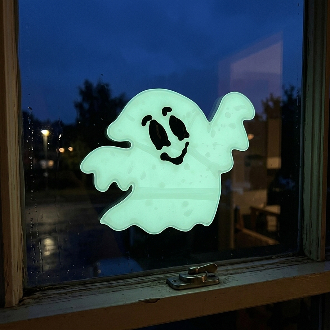 Glow in the Dark Halloween Ghost Gel Window Sticker Decoration