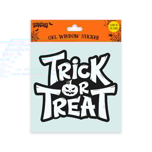 Glow in the Dark Halloween Trick or Treat Gel Window Sticker Decoration Product Gallery Image