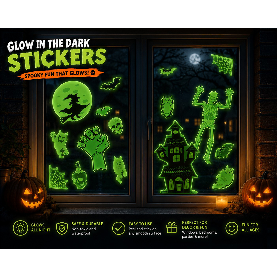 Glow In The Dark Halloween Window Stickers View 5