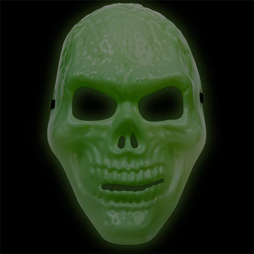 Glow In The Dark Skull Halloween Fancy Dress Face Mask Product Gallery Image
