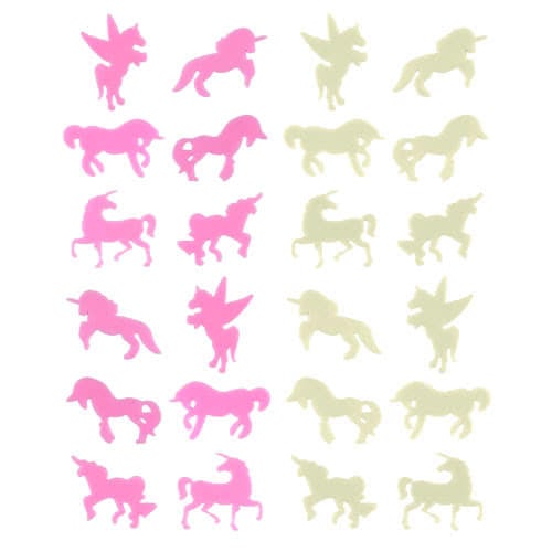 Stick-On Glow In The Dark Unicorns 5cm - Pack of 24 Product Image