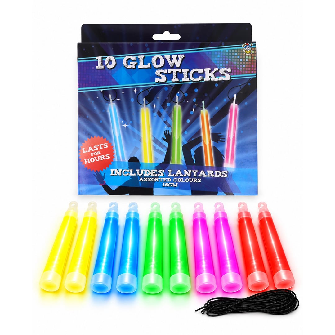 Glow Sticks with Lanyards 15cm - Pack of 10