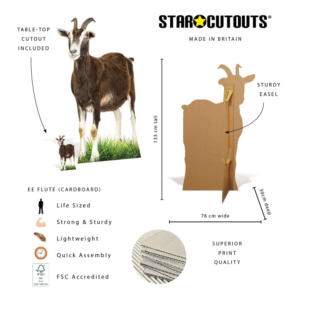 Goat Lifesize Cardboard Cutout 133cm View 6