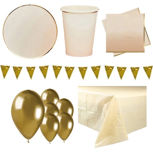 Gold & Peach Ombre 8 Person Deluxe Party Pack