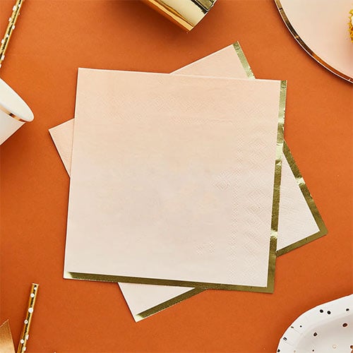 Gold & Peach Ombre Luncheon Paper Napkins 3 Ply 33cm - Pack of 16 Product Gallery Image