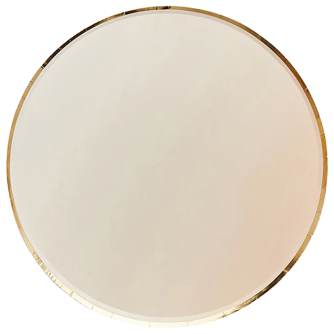 Gold & Peach Ombre Round Paper Plates 23cm - Pack of 8