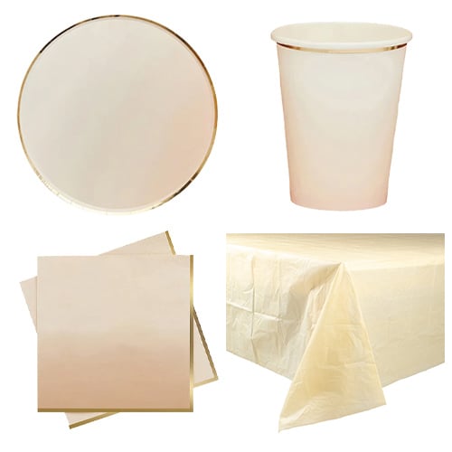 Gold & Peach Ombre 8 Person Value Party Pack