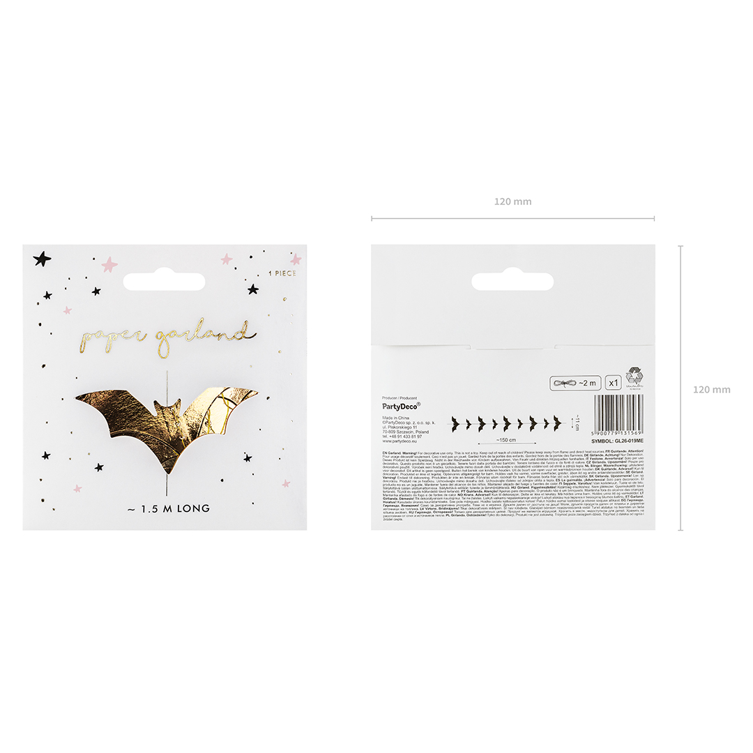Gold Bats Halloween Paper String Hanging Decoration 1.5m View 8