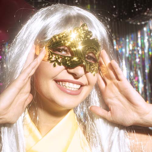 Gold Carnival Masquerade Baroque Plastic Eye Mask Fancy Dress Accessory Product Gallery Image