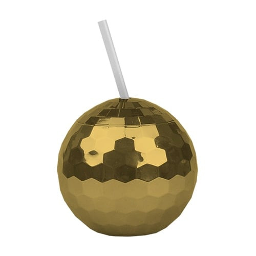 Gold Disco Ball Tumbler With Straw 500ml Product Gallery Image