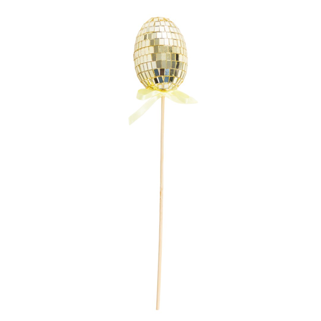 Gold Easter Disco Egg Pick Decoration 28cm