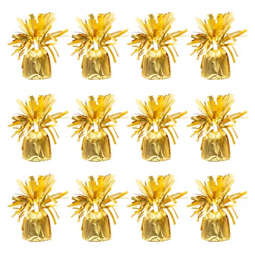 Gold Foil Balloon Weights - Pack of 12