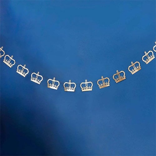 Gold Foil Crown Garland Hanging Decoration 2.5m Product Gallery Image