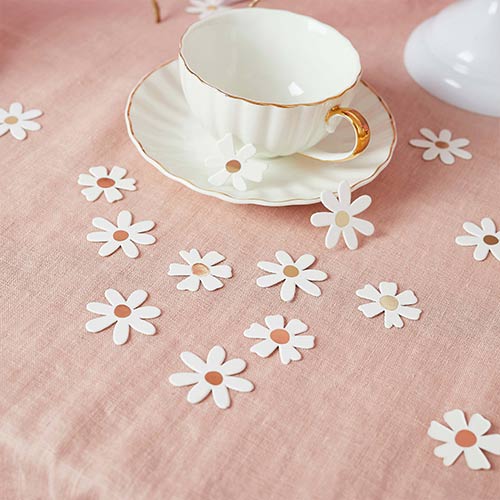 Gold Foiled White Daisy Shaped Table Confetti Scatter 10g Product Gallery Image