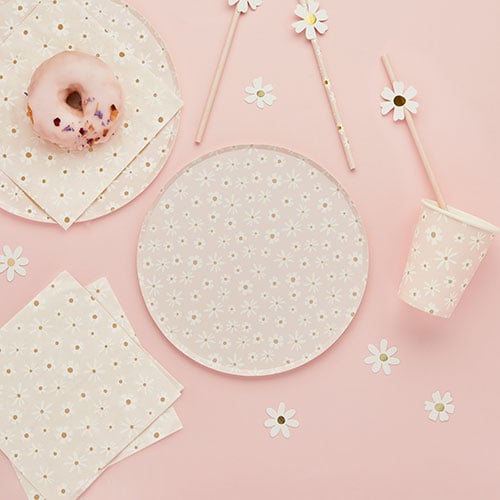 Gold Foiled White Daisy Shaped Table Confetti Scatter 10g Product Gallery Image