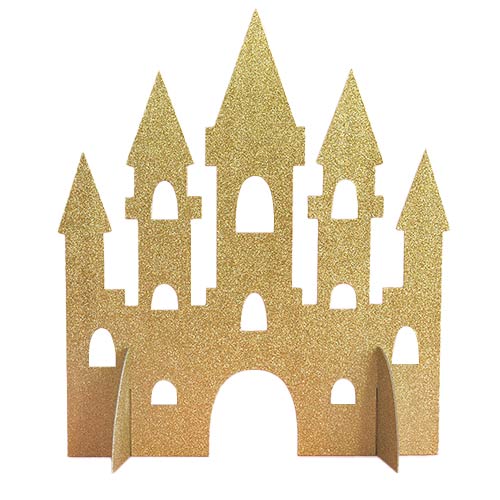 Gold Glitter Princess Castle Centrepiece Table Decoration 35cm Product Image