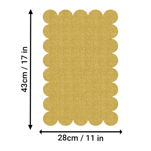Gold Glitter Scalloped Plastic Placemats - Pack of 8 Product Gallery Image