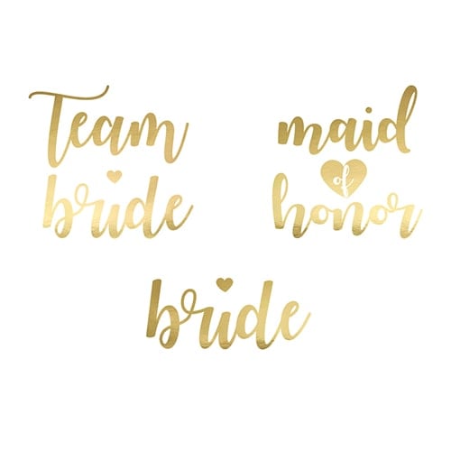 Gold Hen Party Temporary Tattoos - Pack of 13 Product Gallery Image