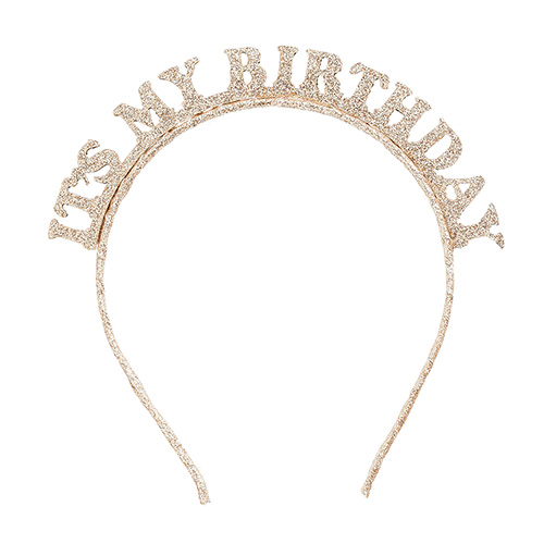 Gold 'It's My Birthday' Glitter Headband