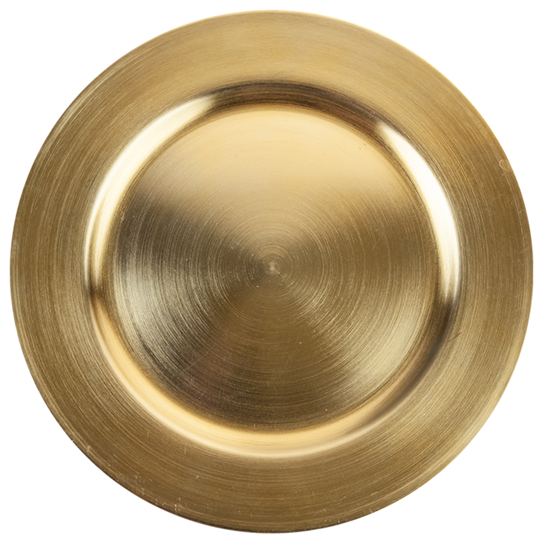 Gold Lacquer Finish Reusable Round Charger Plate 33cm