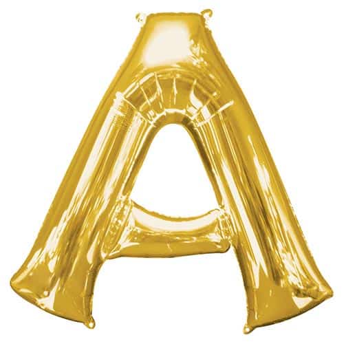 Gold Letter A Helium Foil Giant Balloon 86cm / 34 in Product Image