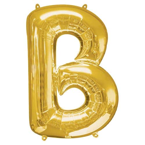 Gold Letter B Helium Foil Giant Balloon 86cm / 34 in Product Image