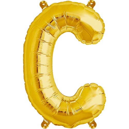 Letter C Gold Air Fill Foil Balloon 40cm / 16 in Product Image