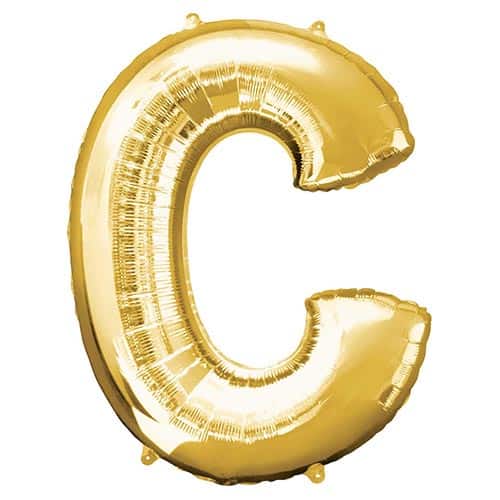 Gold Letter C Helium Foil Giant Balloon 81cm / 32 in Product Image