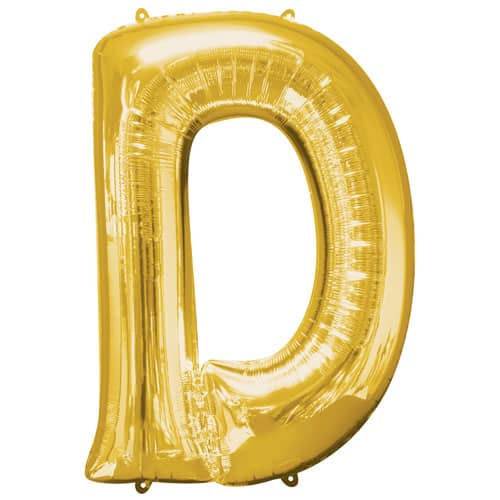 Gold Letter D Air Fill Foil Balloon 40cm / 16 in Bundle Product Image