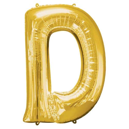 Gold Letter D Helium Foil Giant Balloon 83cm / 33 in Product Image