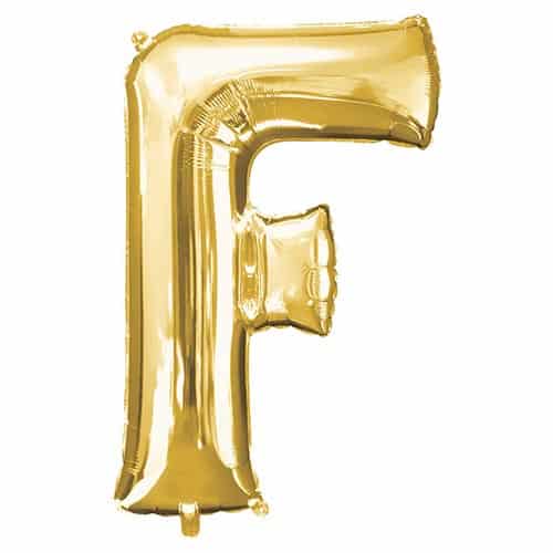 Gold Letter F Helium Foil Giant Balloon 81cm / 32 in Product Image