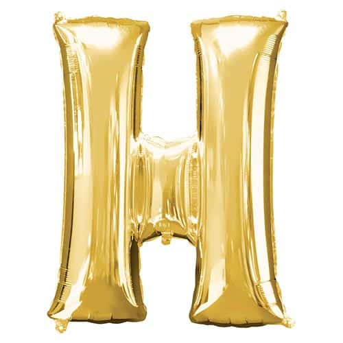 Gold Letter H Helium Foil Giant Balloon 81cm / 32 in Product Image